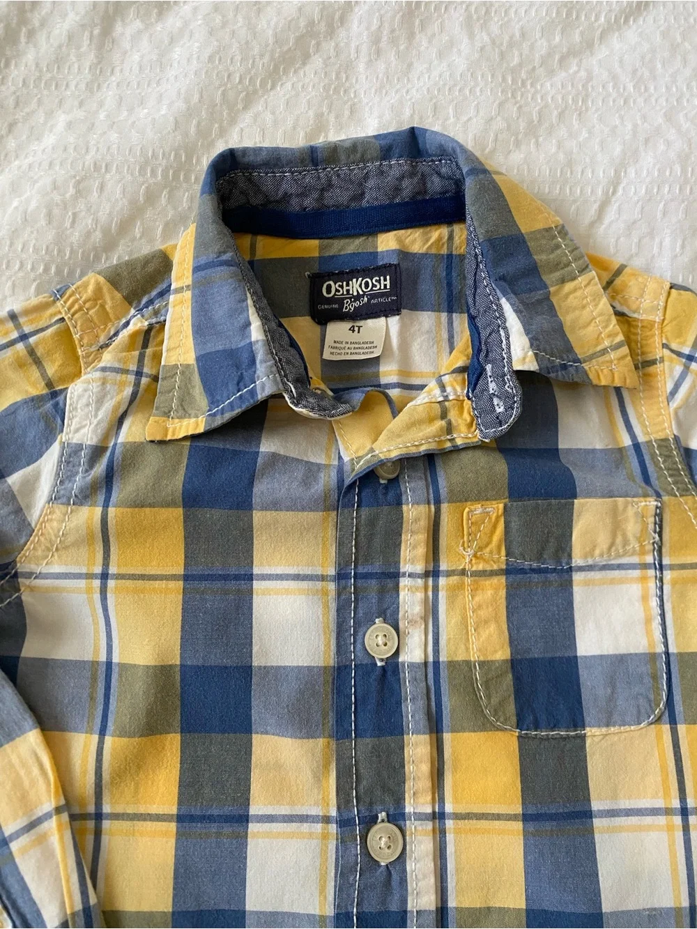 Gymboree Orange and Navy Plaid Button-Down Shirt